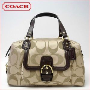 Coach Campbell Brown
Beige Signature Sateen
With Leather Straps